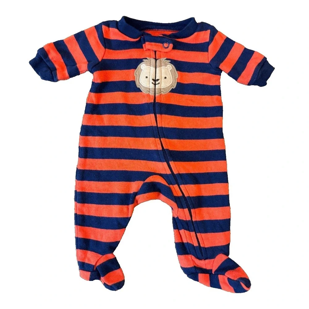 Carters Child Of Mine‎ Preemie Baby Boy Sleeper Outfit Romper Lion Stripe Reborn